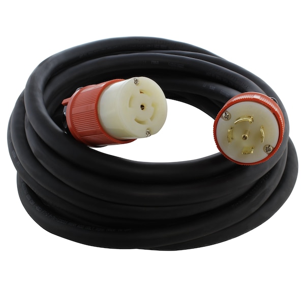 Ac Works SOOW; Cold Weather Extension Cord, 10 AWG, Indoor/Outdoor, 10/5, 1 Outlets, L21-30R, Black, Rubber L2130PR-100 - main